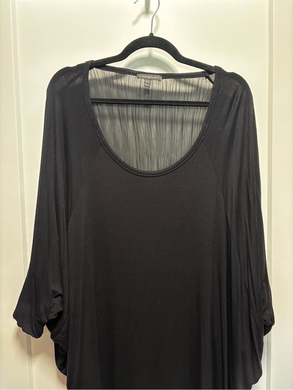 Lane Bryant Black Dolman Scoop Neck Tunic